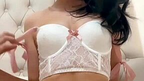 Oh man, this teen American exchange student is going wild with solo masturbation on webcam!