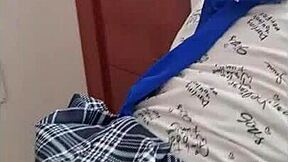 Mi profesor de ingles teaches this young 18yo latina babe in miniskirt some intimate lessons