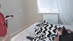 Holy Shit, Stepdaughter Deepthroats My Cock Secretly While Stepmom Flashes Her Tits in Taboo Threesome Action!