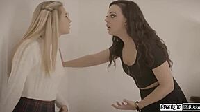 bff convinces stepbro to help with virgin stepsis in blindfolded lingerie