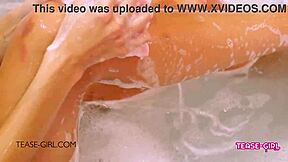 Sexy Brunette Teen 18+ Student Relaxes in a Cozy Bath