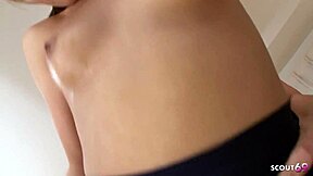 Petite Japanese Virgin Step-Sister in Bikini Tricked into MMF Defloration 3some with Creampie