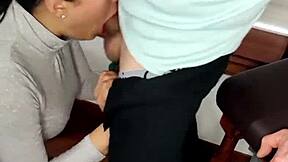 I'm soo horny, stepdad cums all over my face... facial cumshot!