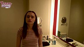 I see stepdad Seth Brogan creampie Reese Robbins after her petite blowjob in lingerie