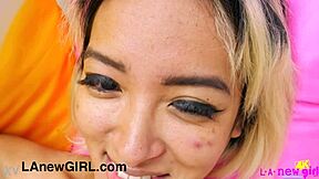 Who knew this gorgeous Asian model would pose naked in a close-up photoshoot?