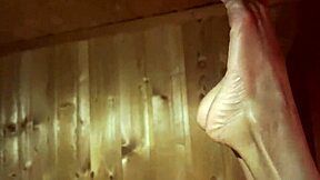 Why Tease with Dripping Tits Ass and Soles in Sizzling Sauna Footjob with Violeta Greys?