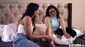 SEXY Aften Opal FUCKS WET and HORNY LESBIAN ROOMMATE Leana Lovings after MASTURBATION