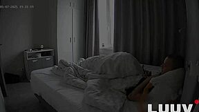Real European couple enjoys early morning bedroom doggystyle fuck with cum on shaved pussy.