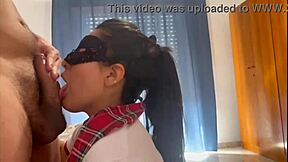 Horny Latina Student Sucks and Gets Cumshot