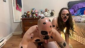 Babysitter takes big cock bareback in tight asshole for hard daddy fuck session