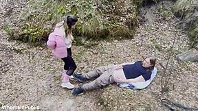 this busty flexible european girl with cute face and long hair gets picked up for her first time rough public sex. she rides cowgirl outdoors, takes deepthroat, and swallows cumshot in mouthful.