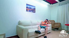 Female police officer gives a hard time to the parking attendant but she's the one who gets a tape in her pussy - Gaby and Juan 😈🔥