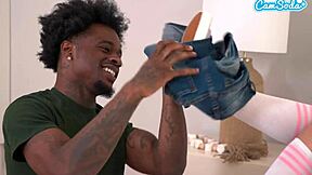 Petite All Natural Blonde Teen Gets Shocking Creampie From Massive BBC in Intense Interracial First Time!