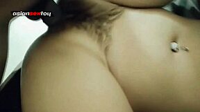 amateur asian couple enjoys passionate doggystyle session ending with cum on her hairy petite pussy.