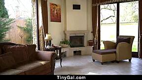 The tiny 18+ burglar faces her hardcore punishment from the home owner - tiny 18+gal.