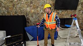 Selina Bentz and Lucy Foxx team up with Nicky Rebel for a wild threesome on the desk