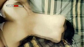 amateur asian couple enjoys passionate doggystyle session ending with cum on her hairy petite pussy.