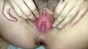 cumshot inside vagina with lots of leche spilling from argentinian blonde big ass in doggystyle fucking