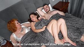 hey stepdaughter let's do this crazy threesome where stepmom teaches sex and we share cum with that big ass slutty teen 18+