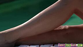 Chad, fuck Jillian Janson's tight asshole hard on the poolside with deep fingering and licking.
