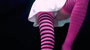 Bonneyuwu drinks her own pee from frasco in cute homemade blonde pantyhose fun