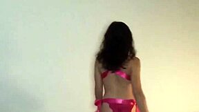 fit teen nadia diamo models lingerie with heels in solo striptease session