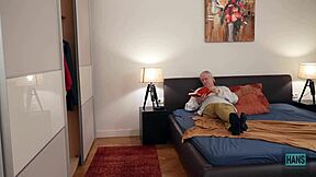 Big boobs redhead rides sugardaddy's cock after shopping. She swallows his cum eagerly.