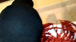 Ebony woman contrasts with 18yo boy in intense anal creampie session