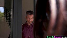 Teen drops school and heads home for rough bareback fucking with old daddy in missionary.