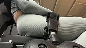 Crazy Squirting Orgasm Hits Teen During Gym Training! Wet Pussy Explodes.