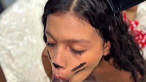 minnie mouse craves cheese but takes interracial homemade pussy fucking with dildo on halloween instead