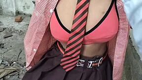 desi village teen schoolgirl had outdoor sex with boyfriend in indian homemade mms video