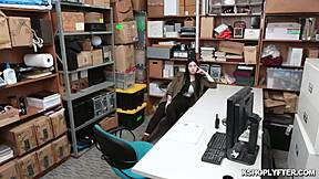 Hot thief pays with pussy and gets railed bent over in office doggystyle