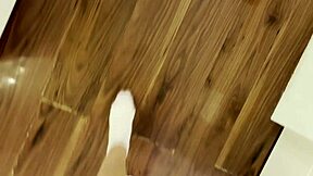 My cute blonde girlfriend gives a horny homemade handjob until I cum like crazy