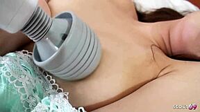 skinny japanese teen with mini tits and hairy bush seduces for defloration creampie in uncensored jav pov