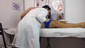 why does this patient's huge cock get hard right in front of the curvy brazilian nurse during checkup?