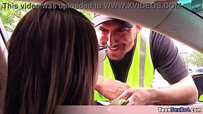 hey extra small teen joseline, you can handle that parking ticket with your petite blowjob skills anytime outdoors