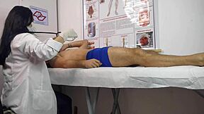 why does this patient's huge cock get hard right in front of the curvy brazilian nurse during checkup?