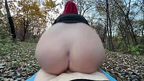 She started jerking off in public park! Guard caught her and fucked with monster cock creampie!