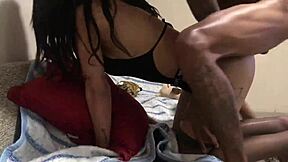 wonder how this amateur latina teen slut takes hardcore anal close up in wet shaved asshole for her first time