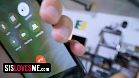 demi sutras sloppy blow job interrupted stepsister evelin stone joins for a wild threesome sharing cock and pussies 😈🍆