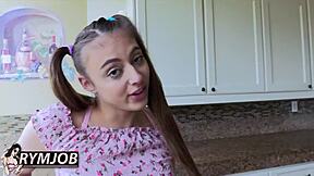 Rymjob Features Cute Babysitter Gia Derza With Pigtails And Natural Tits In First Time College Encounter Discussing Issues