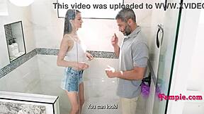 tiny devilish teen seduces her soft step dad into rough pov sex with petite body and small tits action