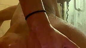 why is this fat ass getting so horny and wet in the shower for solo anal play?