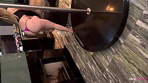 Blonde with big ass Aline Novak in sandwich with two guys.