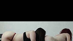 hot amateur fuck of big-assed friends in stockings with domination and gaping