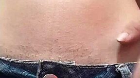 this sexy usa teen prostitute with small tits and petite body masturbates her wet pussy close up. she's cute solo without panties under short showing hairy details.