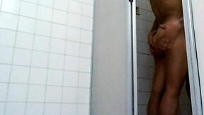 real couple enjoys wet bathroom shower together at home.