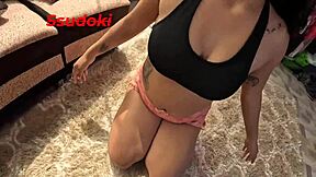 Big tits Latina gives deepthroat blowjob and gets creampie in doggystyle. Horny milf rides monster cock in missionary after yoga with neighbor.