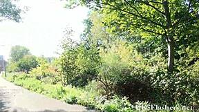 Check out black teen Candys public nudity and flashing her ebony babe body outdoors